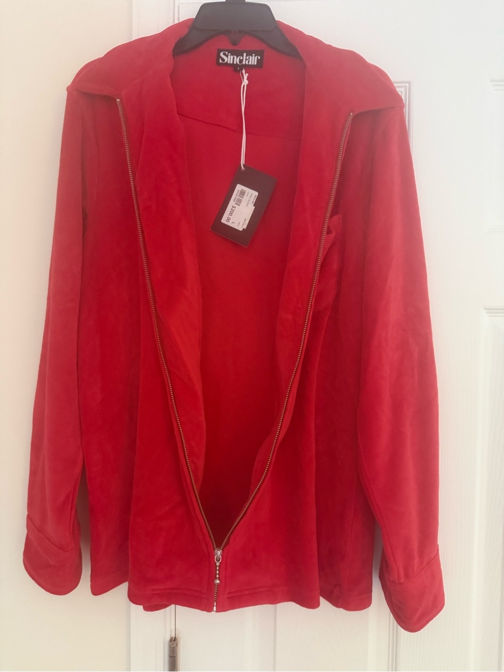 Sinclair Red Men's Zip-Front Sweater Jacket